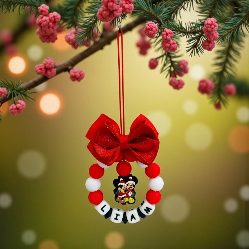 BOLA NAVIDAD DE SILICONA MICKEY Y MINNIE
