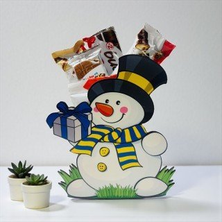 MUÑECO DE NIEVE CON CHOCOLATES