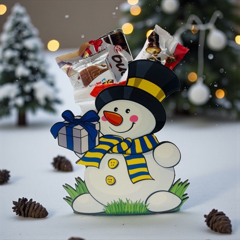 MUÑECO DE NIEVE CON CHOCOLATES