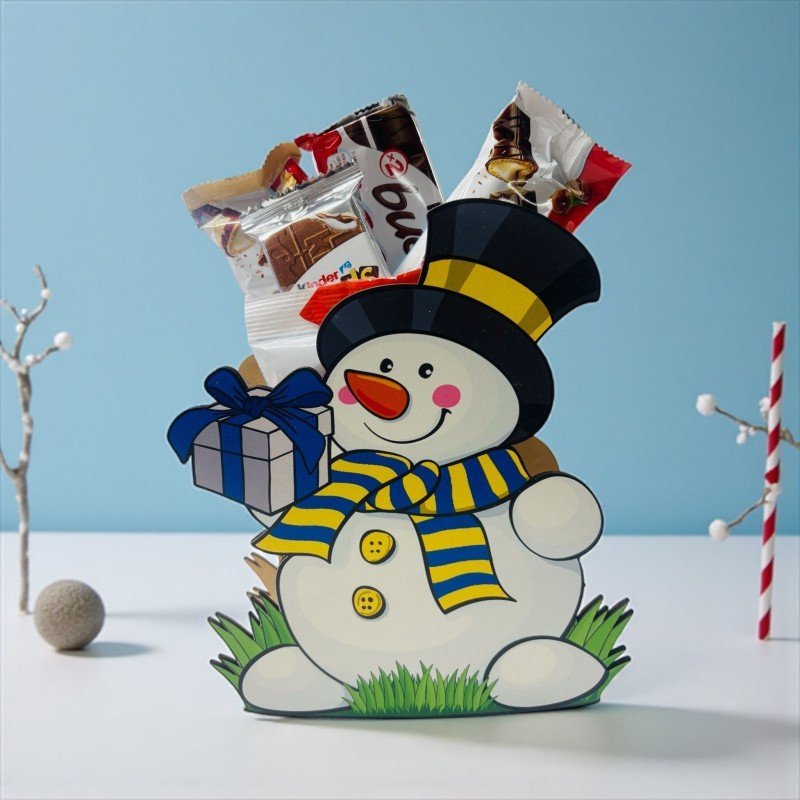 MUÑECO DE NIEVE CON CHOCOLATES