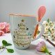 TAZA CON CUCHARA ÁRBOL DE LOS DESEOS NAVIDAD