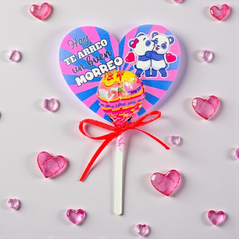 CORAZÓN CHUPA CHUPS CON FRASE