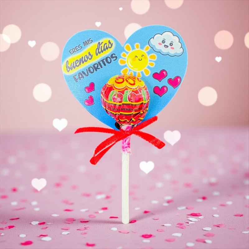 CORAZÓN CHUPA CHUPS CON FRASE