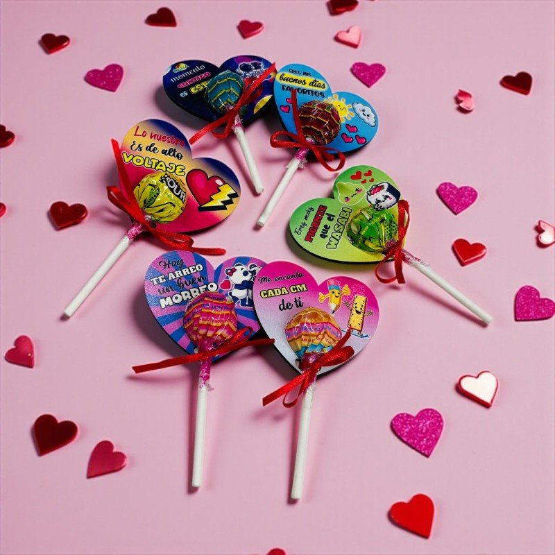 CORAZÓN CHUPA CHUPS CON FRASE