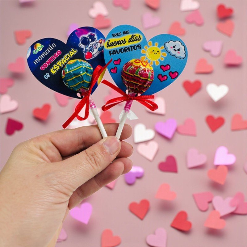 CORAZÓN CHUPA CHUPS CON FRASE