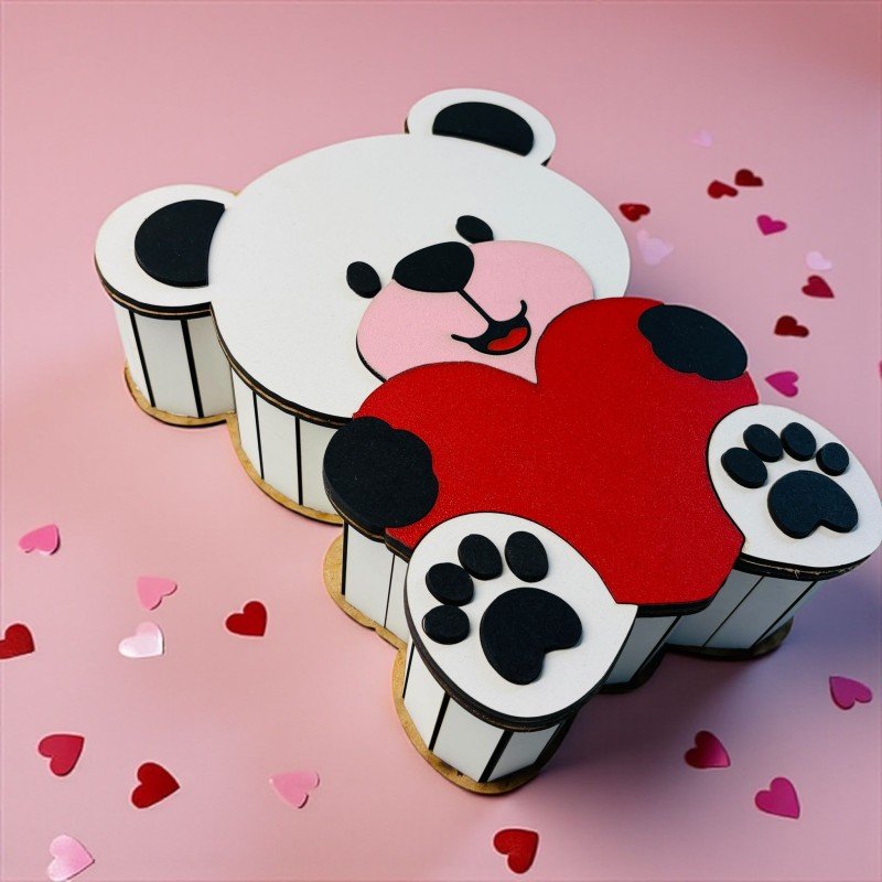 CAJA MADERA OSO AMOROSO