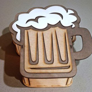 CAJA JARRA DE CERVEZA MADERA