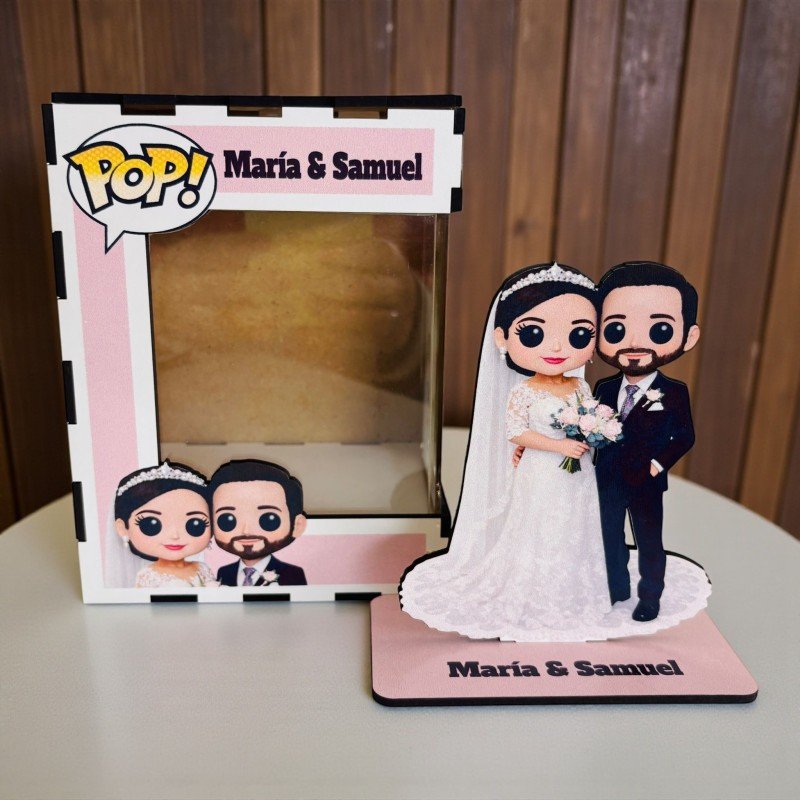FUNKO DE MADERA PERSONALIZADO BODA