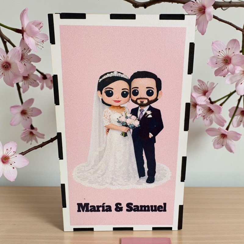 FUNKO DE MADERA PERSONALIZADO BODA