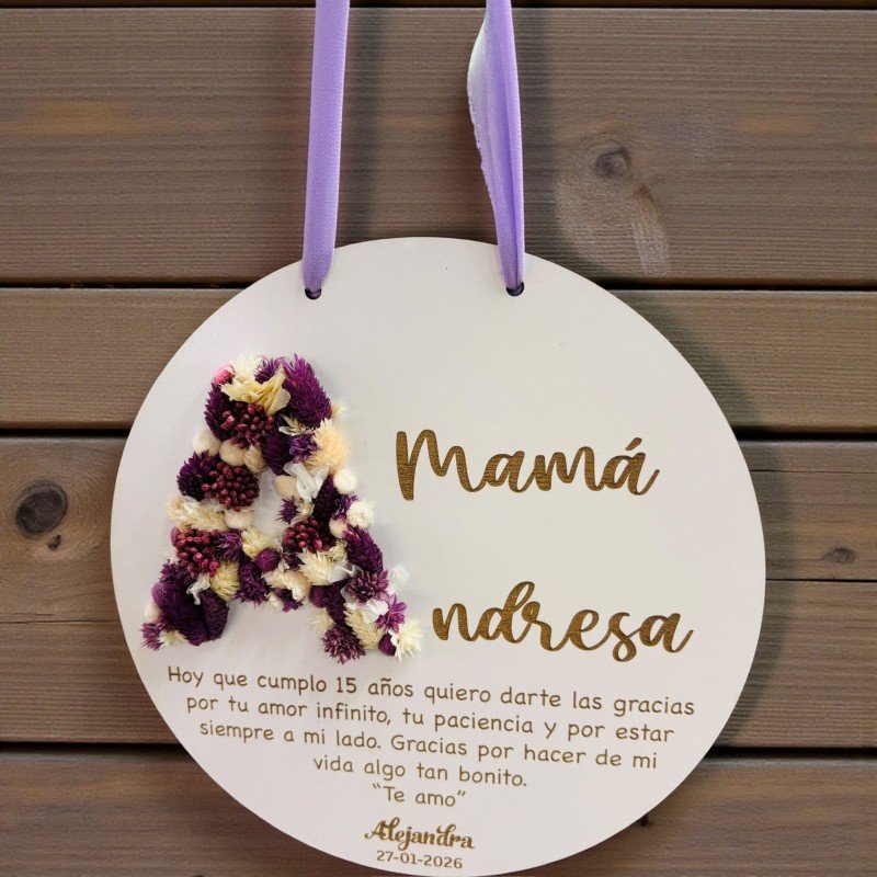 PLACA CON INICIAL Y FRASE