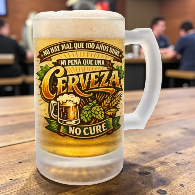 JARRA CERVEZA NO HAY MAL QUE 100 AÑOS DURE