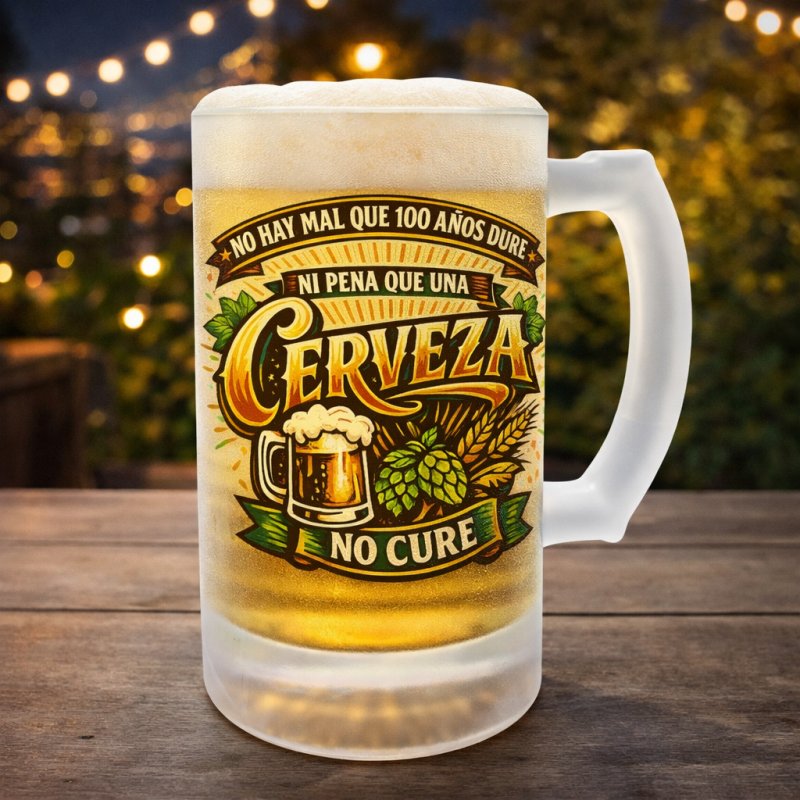 JARRA CERVEZA NO HAY MAL QUE 100 AÑOS DURE
