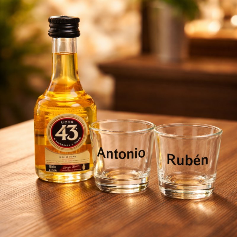 MINIATURA CON ALCOHOL + VASO DE CHUPITO