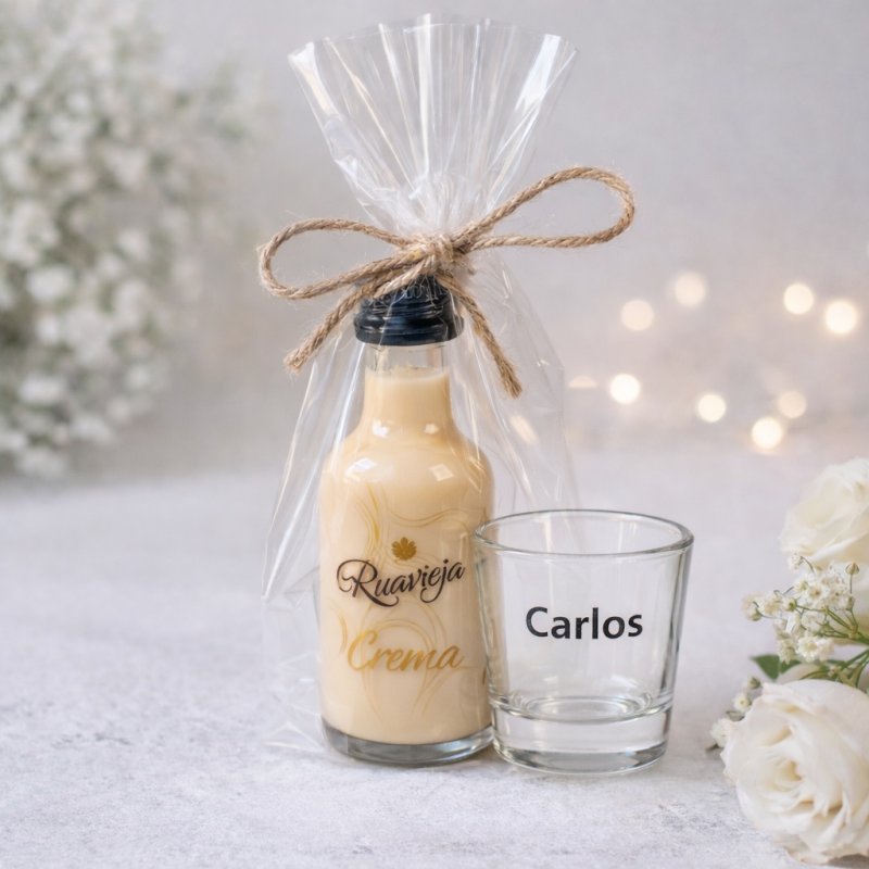 MINIATURA CON ALCOHOL + VASO DE CHUPITO