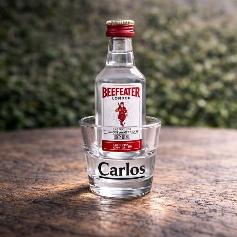 MINIATURA CON ALCOHOL + VASO DE CHUPITO