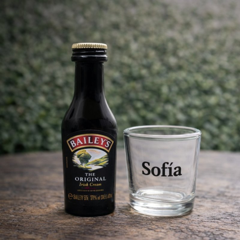 MINIATURA CON ALCOHOL + VASO DE CHUPITO