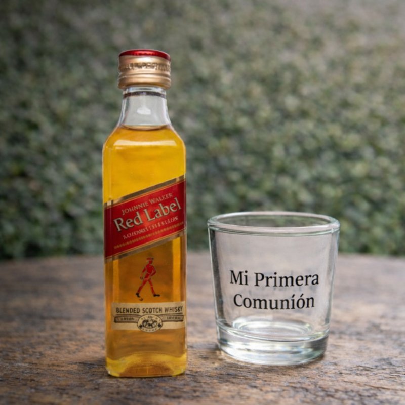 MINIATURA CON ALCOHOL + VASO DE CHUPITO