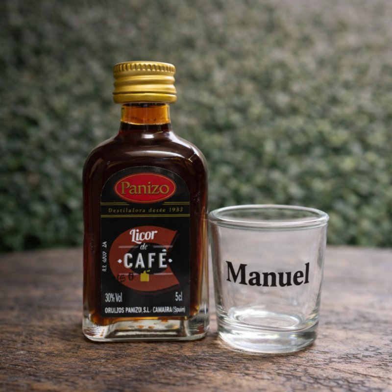 MINIATURA CON ALCOHOL + VASO DE CHUPITO