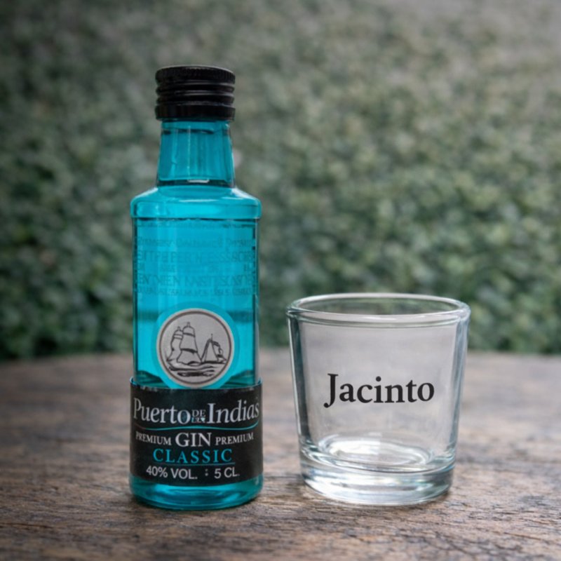 MINIATURA CON ALCOHOL + VASO DE CHUPITO