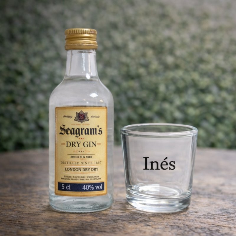 MINIATURA CON ALCOHOL + VASO DE CHUPITO