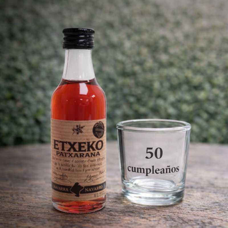 MINIATURA CON ALCOHOL + VASO DE CHUPITO