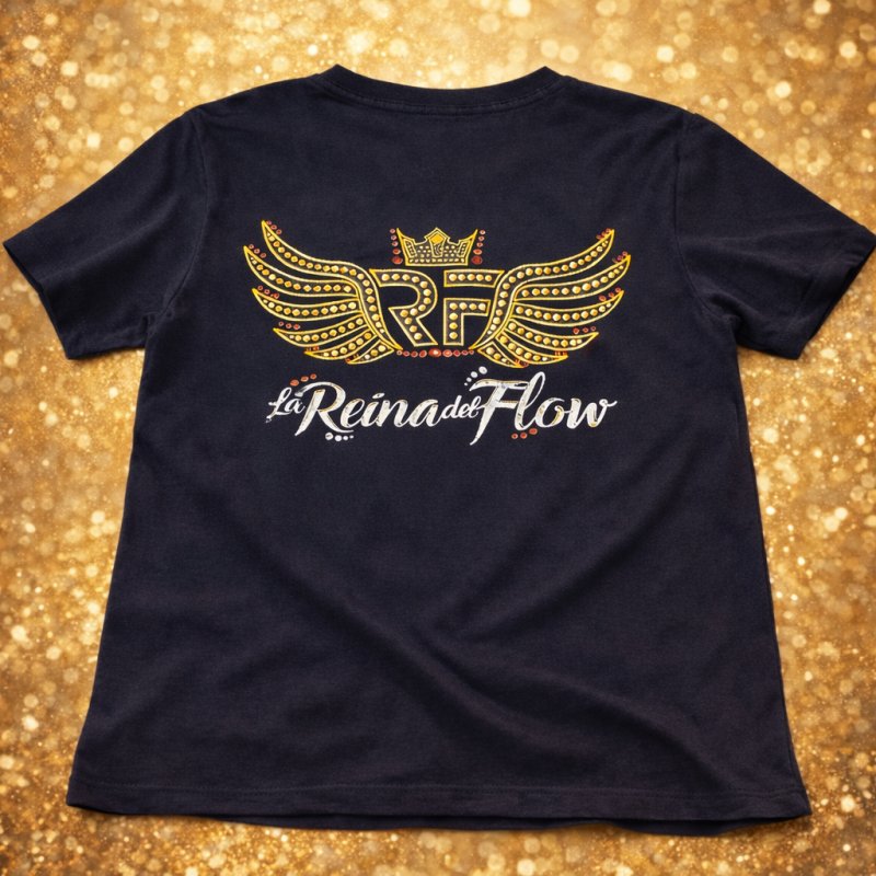 CAMISETA REINA DEL FLOW NEGRA