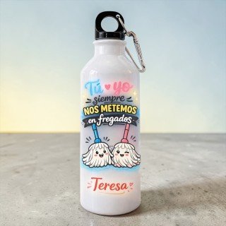 BOTELLA MOSQUETÓN TU Y YO EN FREGADOS