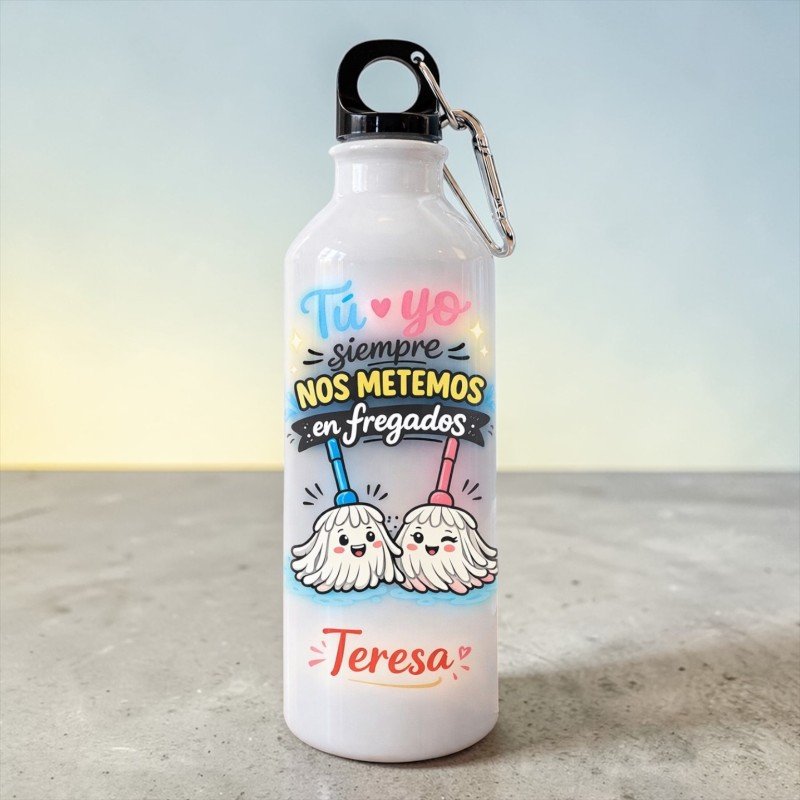 BOTELLA MOSQUETÓN TU Y YO EN FREGADOS