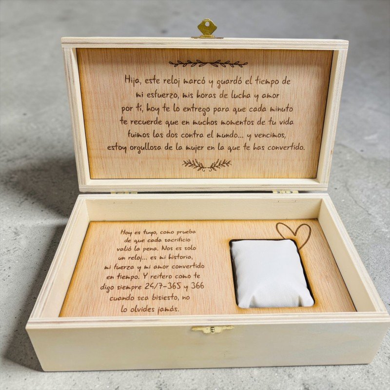 CAJA RELOJ PERSONALIZADA