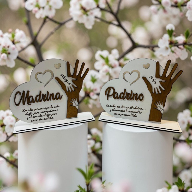 CORAZÓN CON MANOS MADRINA O PADRINO