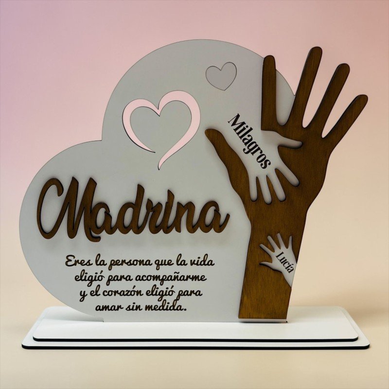 CORAZÓN CON MANOS MADRINA O PADRINO