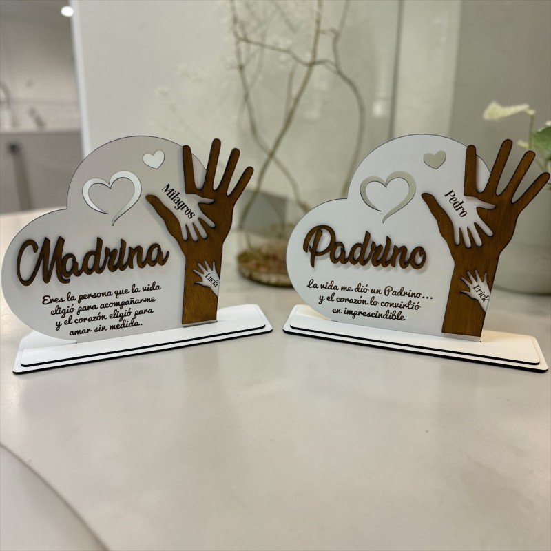 CORAZÓN CON MANOS MADRINA O PADRINO