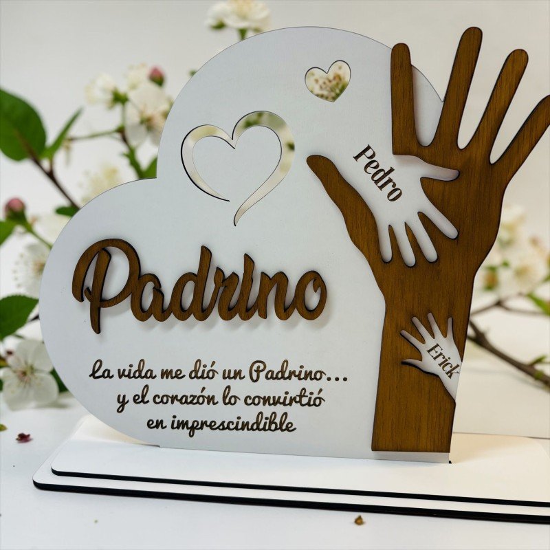 CORAZÓN CON MANOS MADRINA O PADRINO