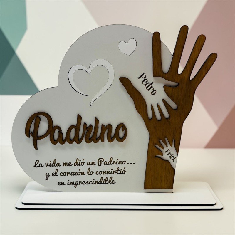 CORAZÓN CON MANOS MADRINA O PADRINO