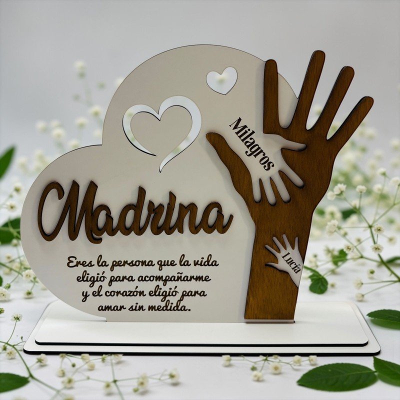 CORAZÓN CON MANOS MADRINA O PADRINO