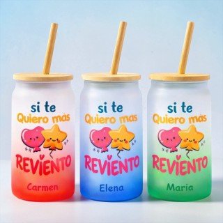 VASO COLOR SI TE QUIERO MAS REVIENTO