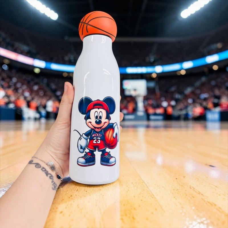 BOTELLA MICKEY MOUSE TAPON BALONCESTO