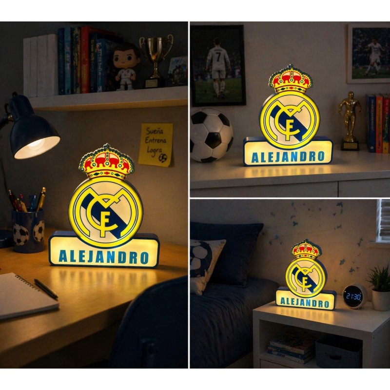 LÁMPARA 3D ESCUDO REAL MADRID