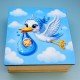 CAJA CIGÜEÑA CON BEBÉ