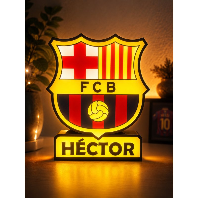 LÁMPARA 3D ESCUDO F.C BARCELONA