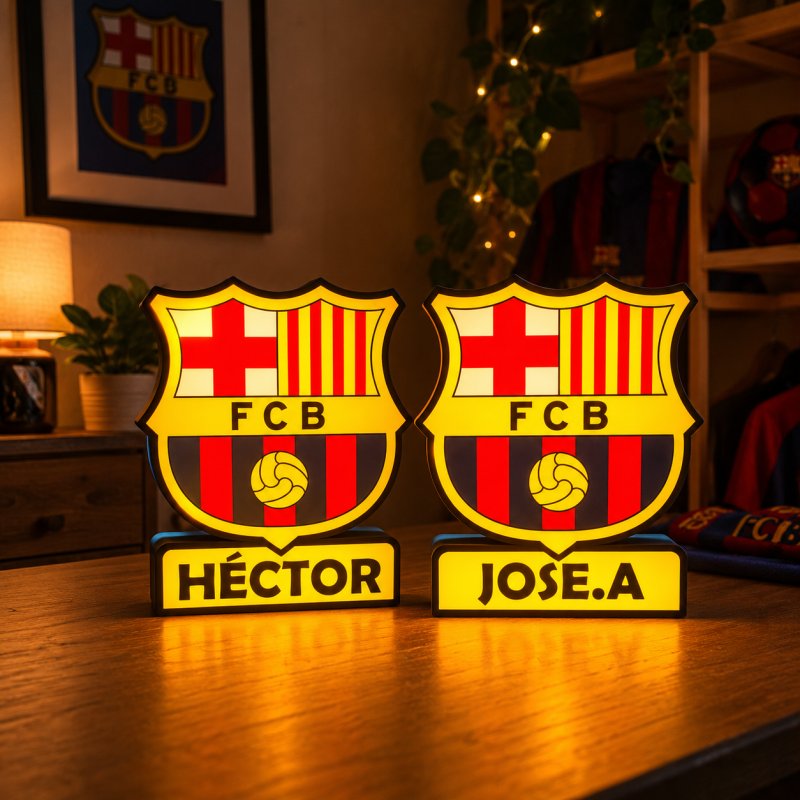 LÁMPARA 3D ESCUDO F.C BARCELONA