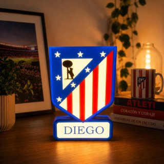 LÁMPARA 3D ESCUDO ATLÉTICO DE MADRID