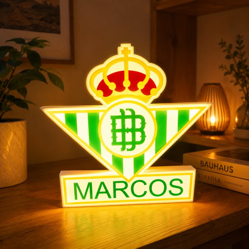 LÁMPARA 3D ESCUDO REAL BETIS