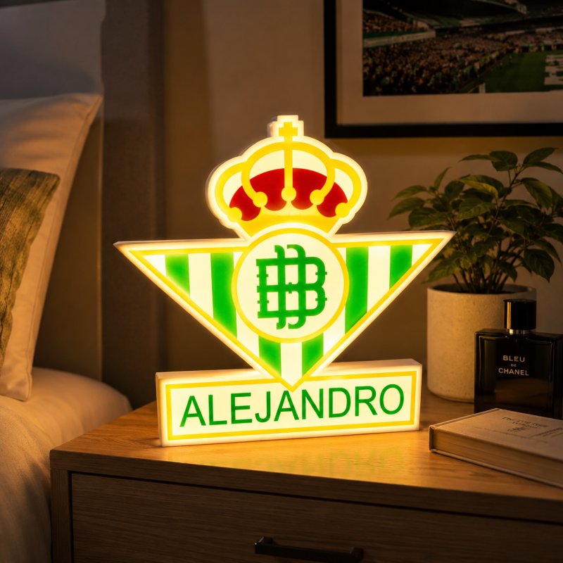 LÁMPARA 3D ESCUDO REAL BETIS
