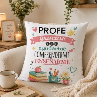 COJÍN PROFE GRACIAS POR ENSEÑARME