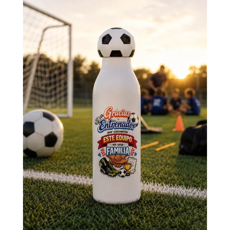 BOTELLA TAPON BALÓN GRACIAS ENTRENADOR