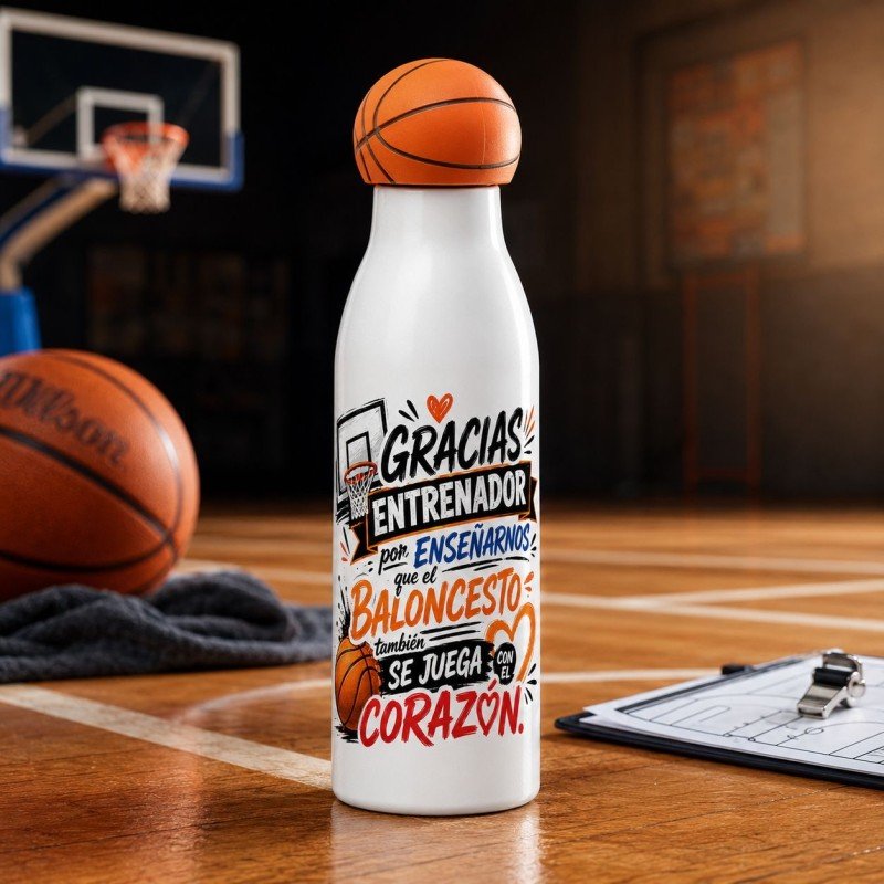 BOTELLA TAPON BALONCESTO SE JUEGA CON EL CORAZÓN