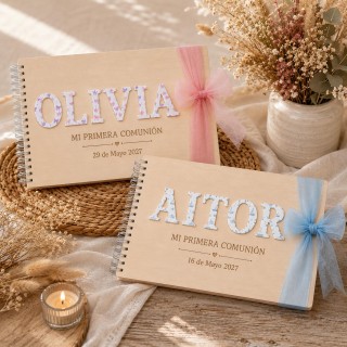 ÁLBUM COMUNION NOMBRE ESTAMPADO