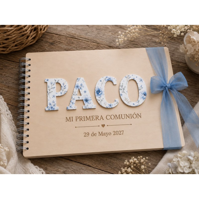 ÁLBUM COMUNION NOMBRE ESTAMPADO