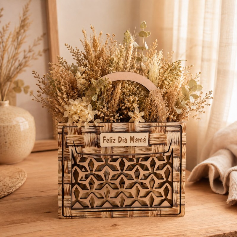 BOLSO MADERA DECORATIVO